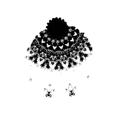 Beyaz arkaplanda soyut siyah fırça darbesi