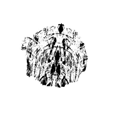 Beyaz arkaplanda soyut siyah fırça darbesi