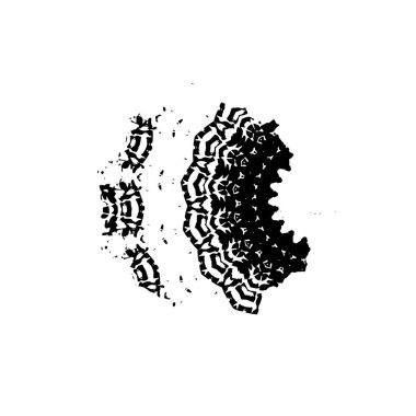 Beyaz arkaplanda soyut siyah fırça darbesi