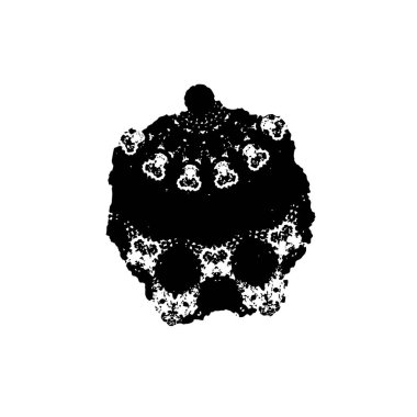 Beyaz arkaplanda soyut siyah fırça darbesi