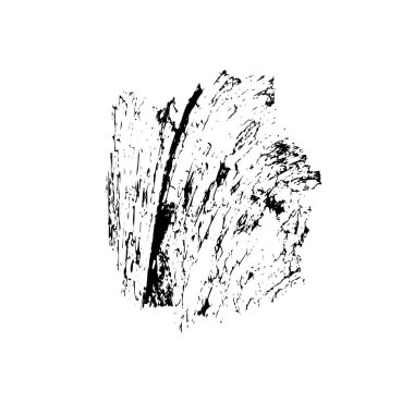 Beyaz arkaplanda soyut siyah fırça darbesi