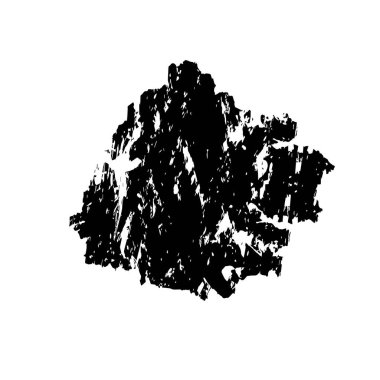 Beyaz arkaplanda soyut siyah fırça darbesi