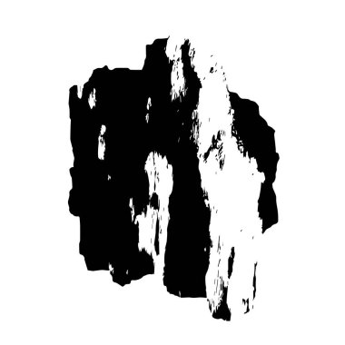 Beyaz arkaplanda soyut siyah fırça darbesi