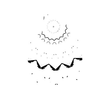 Beyaz arkaplanda soyut siyah fırça darbesi