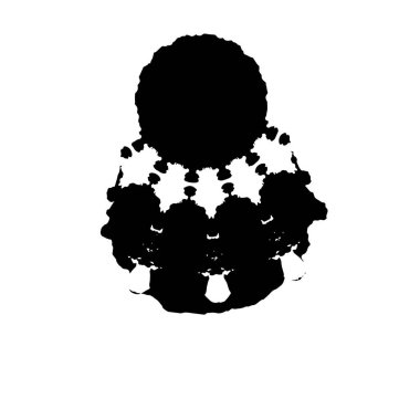 Beyaz arkaplanda soyut siyah fırça darbesi