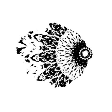 Beyaz arkaplanda soyut siyah fırça darbesi