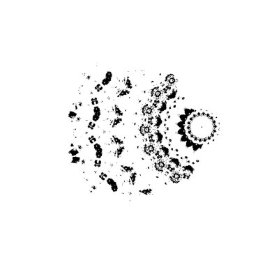 Beyaz arkaplanda soyut siyah fırça darbesi