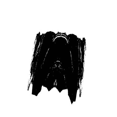 Beyaz arkaplanda soyut siyah fırça darbesi