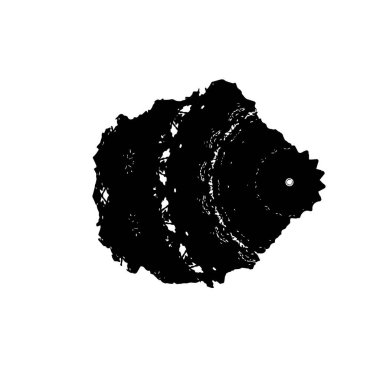 Beyaz arkaplanda soyut siyah fırça darbesi