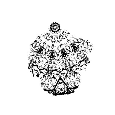 beyaz arkaplanda siyah mürekkep fırçası darbeleri