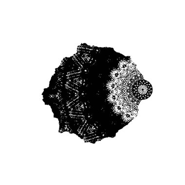 beyaz arkaplanda siyah mürekkep fırçası darbeleri