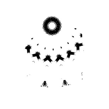 beyaz arkaplanda siyah mürekkep fırçası darbeleri