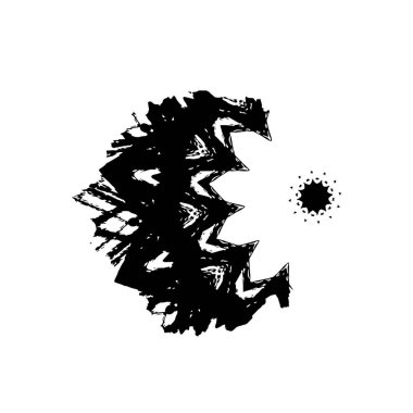 beyaz arkaplanda siyah mürekkep fırçası darbeleri