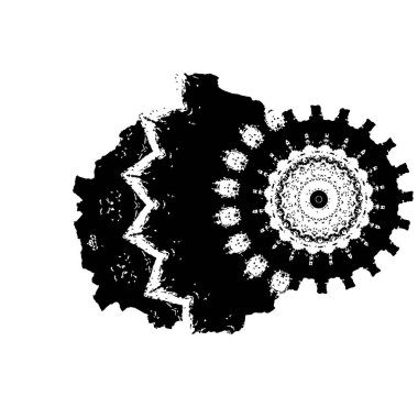 Beyaz arkaplanda soyut koyu geometrik çizim