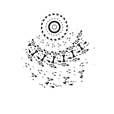 Beyaz arkaplanda soyut koyu geometrik çizim