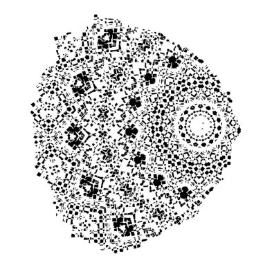 Monokrom elementlerle soyut desen. vektör illüstrasyonu