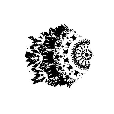 Beyaz arkaplanda soyut koyu geometrik çizim