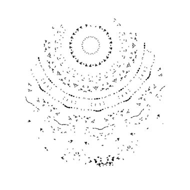 Beyaz arkaplanda soyut koyu geometrik çizim