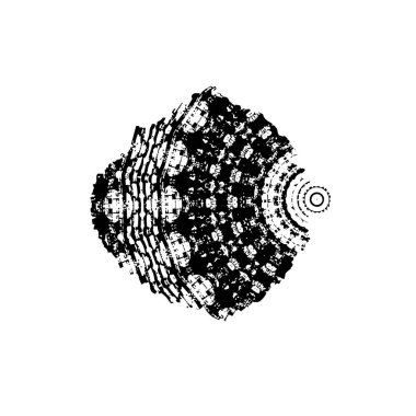 Beyaz arkaplanda soyut koyu geometrik çizim