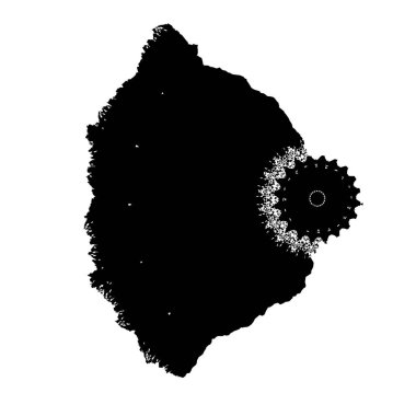 Beyaz arkaplanda soyut koyu geometrik çizim