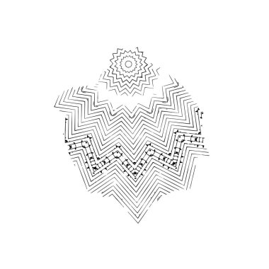 creative element of black brush stroke on white background 