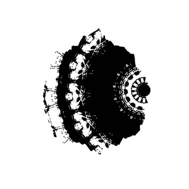 creative element of black brush stroke on white background 