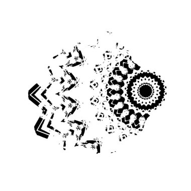 creative element of black brush stroke on white background 