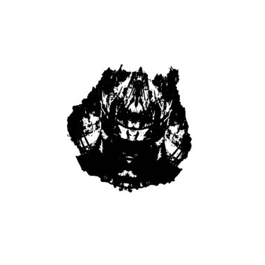 creative element of black brush stroke on white background 