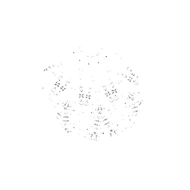 Beyaz arkaplanda kar tanesi silueti