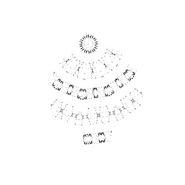 Noel ağacı. El çizimi illüstrasyon