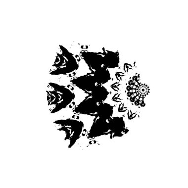 creative element of black brush stroke on white background 