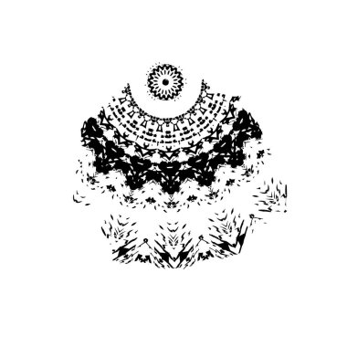 creative element of black brush stroke on white background 