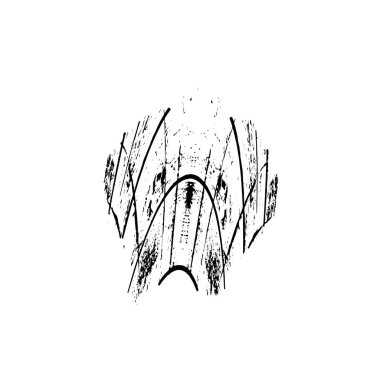 creative element of black brush stroke on white background 