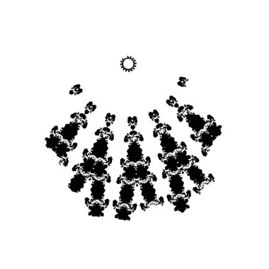 creative element of black brush stroke on white background 