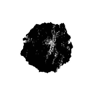 beyaz arkaplanda izole edilmiş siyah fırça darbesinin grunge dokusu 