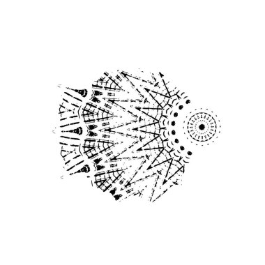 creative element of black brush stroke on white background 