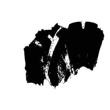 beyaz arkaplanda siyah mürekkep fırçası darbeleri izole