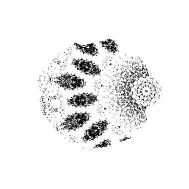 Beyaz arkaplanda soyut siyah mürekkep. 