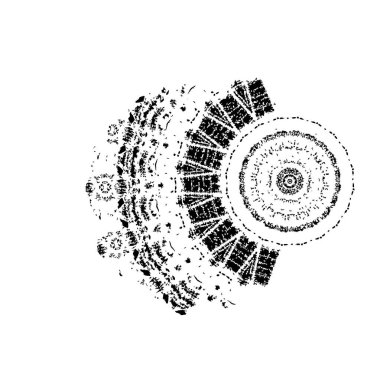 Beyaz arkaplanda soyut siyah mürekkep. 