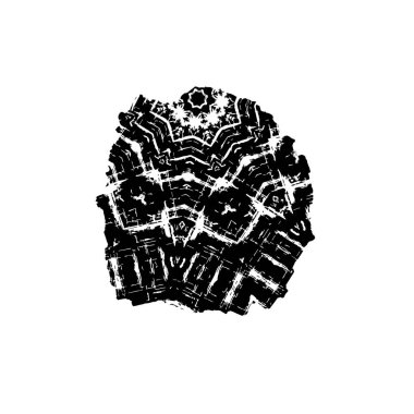 Beyaz arkaplanda soyut siyah mürekkep. 