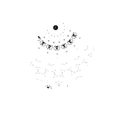 Beyaz arkaplanda soyut siyah mürekkep. 