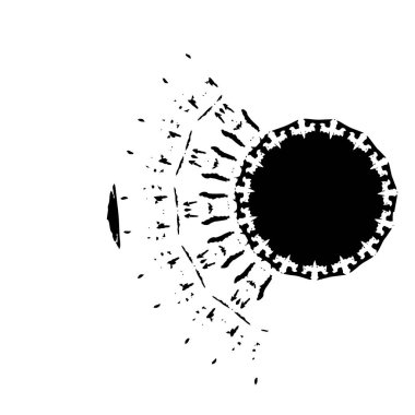 Beyaz arkaplanda soyut siyah mürekkep. 