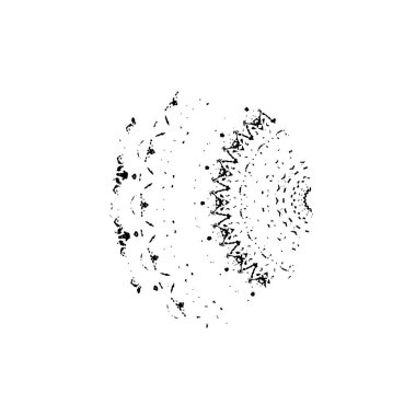 Beyaz arkaplanda soyut siyah mürekkep. 