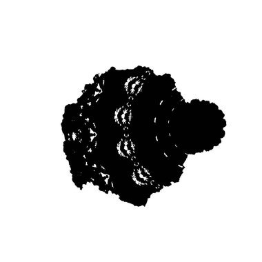 Beyaz arkaplanda soyut siyah mürekkep lekesi. 