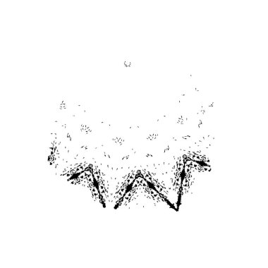 Beyaz arkaplanda soyut siyah mürekkep lekesi. 