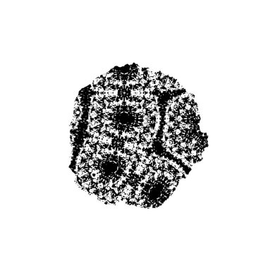 Beyaz arkaplanda soyut siyah mürekkep lekesi. 