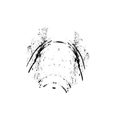 Beyaz arkaplanda soyut siyah mürekkep lekesi. 