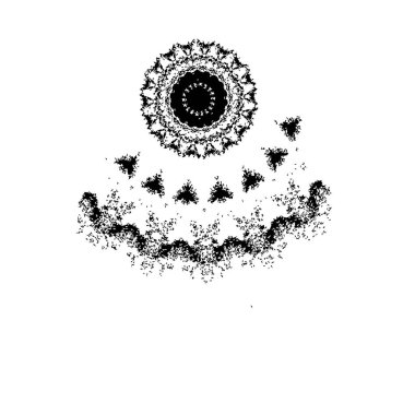 Beyaz arkaplanda soyut siyah mürekkep lekesi. 