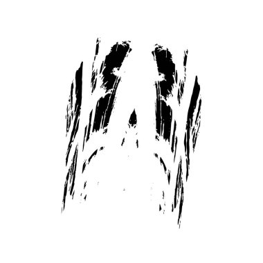 Beyaz arkaplanda soyut siyah mürekkep lekesi. 