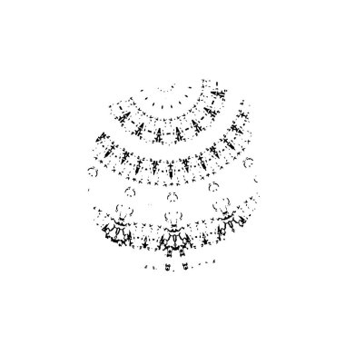 Beyaz arkaplanda soyut siyah mürekkep lekesi. 